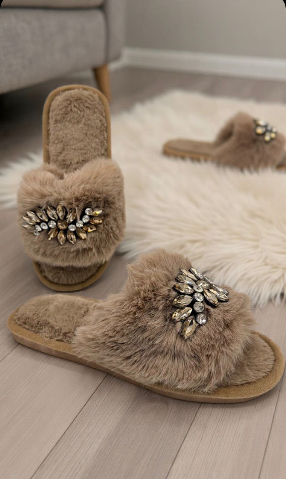 Multi Diamond Open Furr Slides