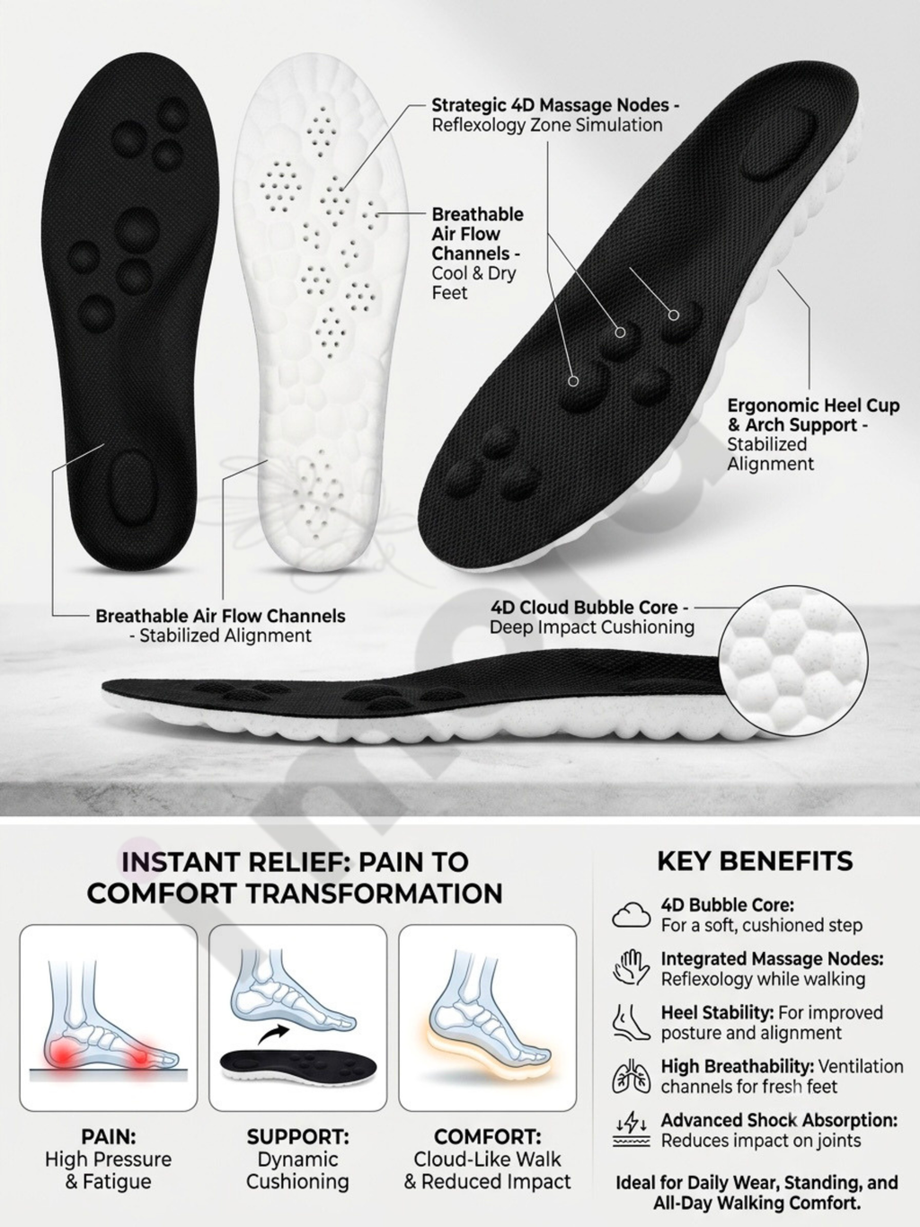 4D Massage Cloud Therapy Insole