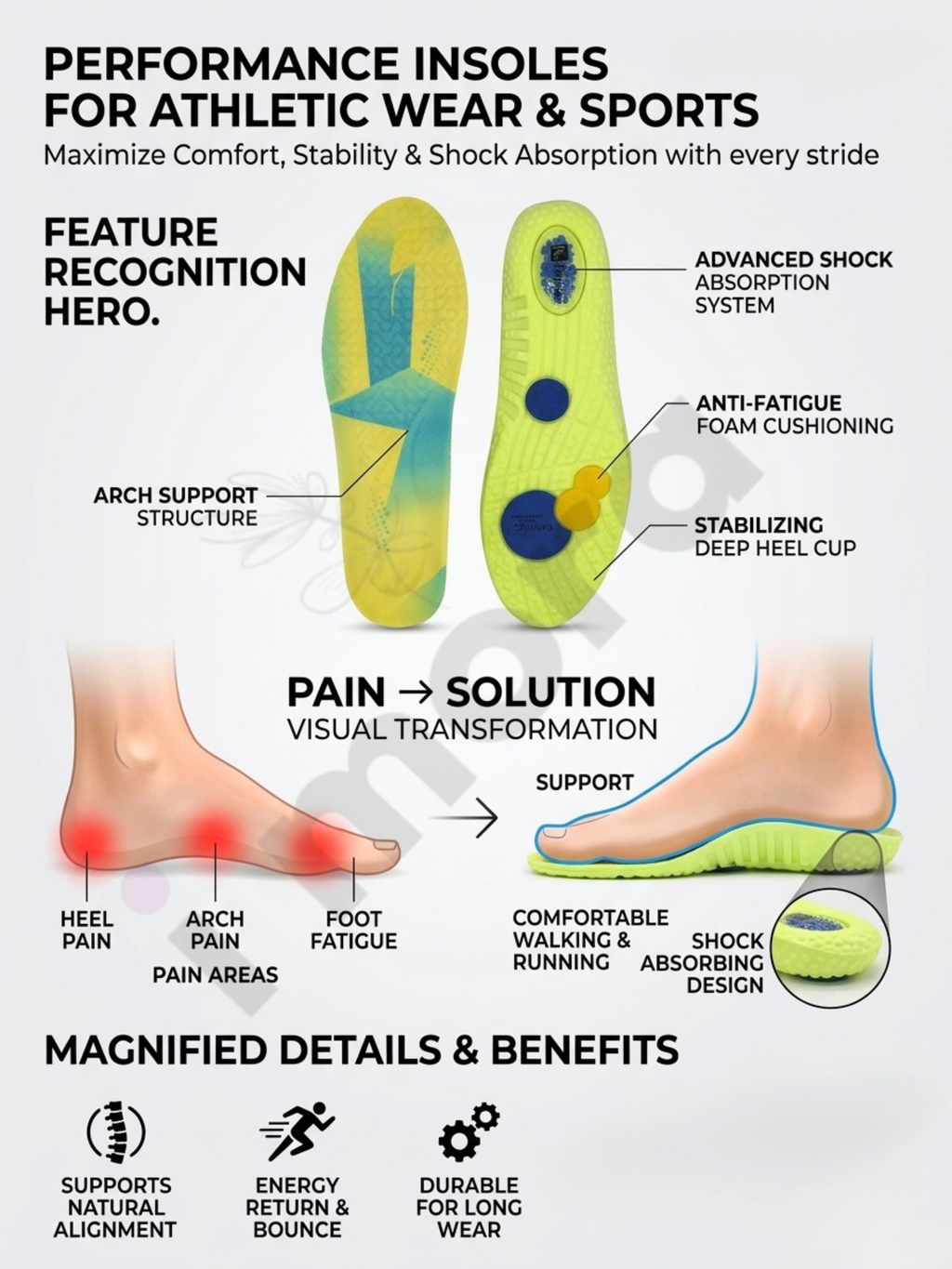 Kinetic Shock Absorbing Insole