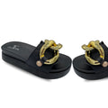 Bold Gold Chain Platform Slides
