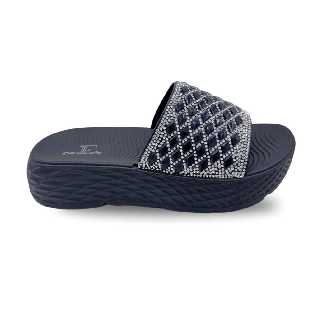 Criss Cross Rhinestone Slides