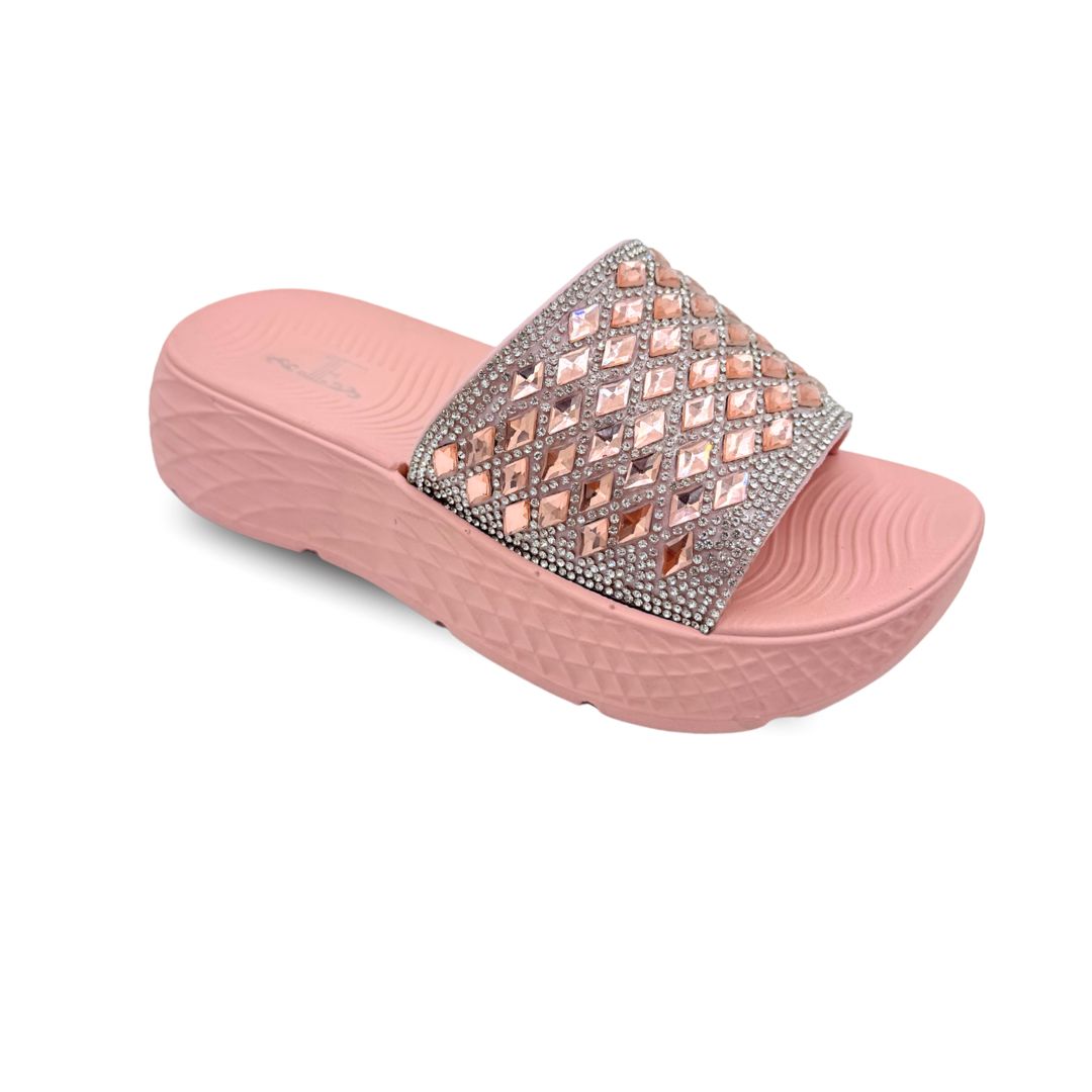 Criss Cross Rhinestone Slides