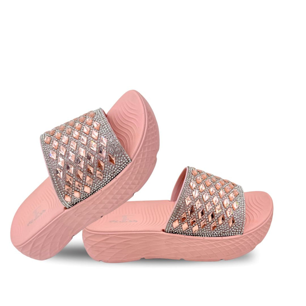 Criss Cross Rhinestone Slides